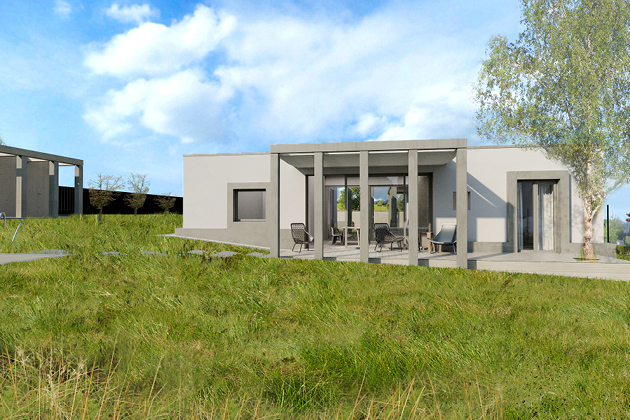 House with Wide-spread Foundations